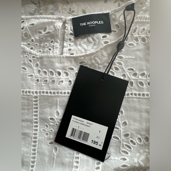 - $195 Retail NWT The Kooples White Boho Blouse Size 1 Juniors - Picture 4 of 4